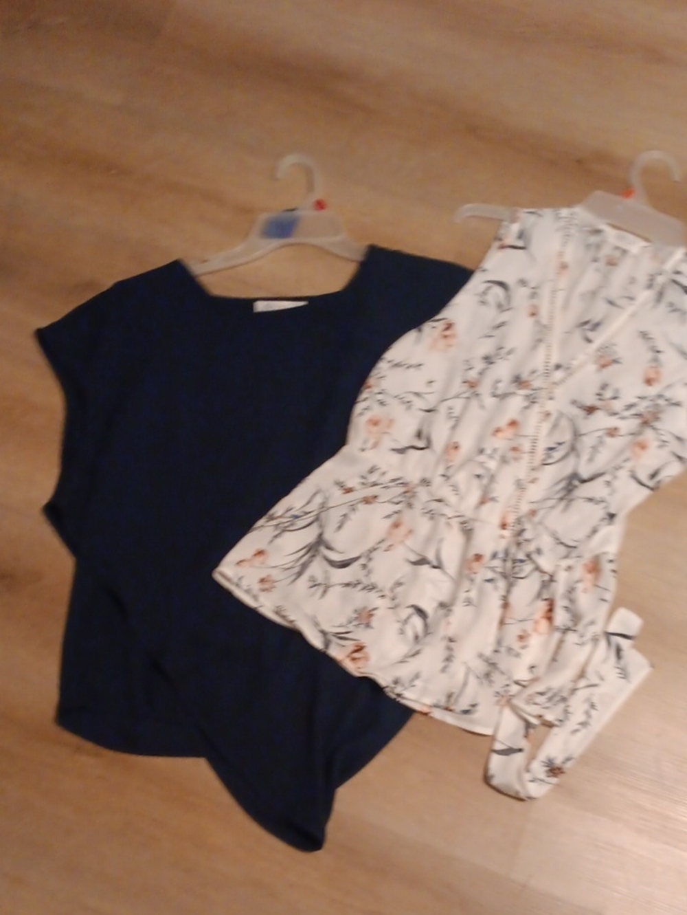 Floral & Navy Blue Top Set